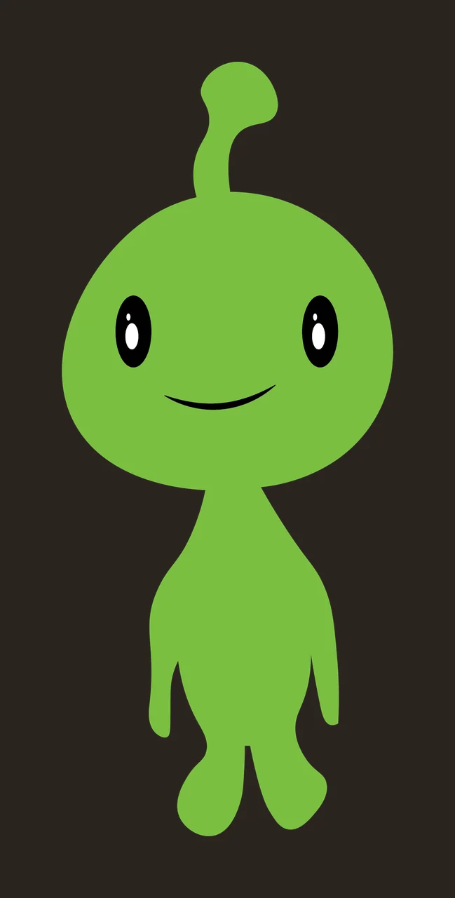 Green Alien Character Flat Graphic contrast preview thumbnail