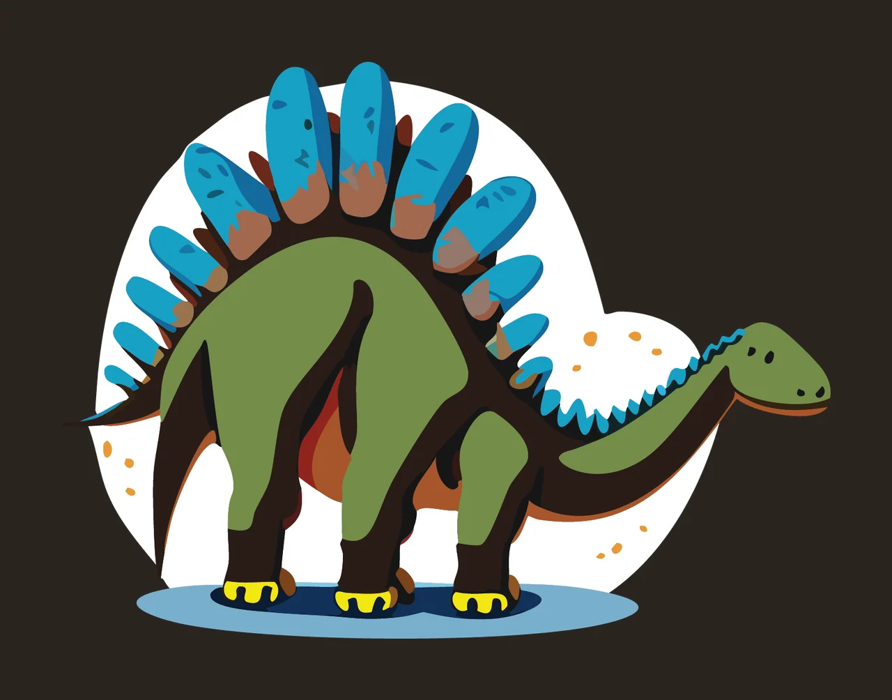 Dinosaur Stegosaurus Silhouette With Plated Back standing dorsal contrast preview thumbnail