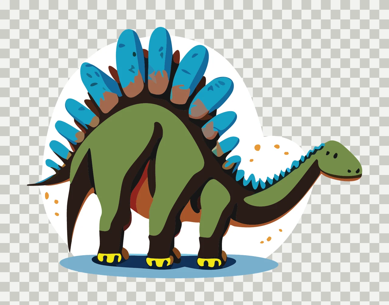 Dinosaur Stegosaurus Silhouette With Plated Back standing dorsal transparency and detail preview thumbnail