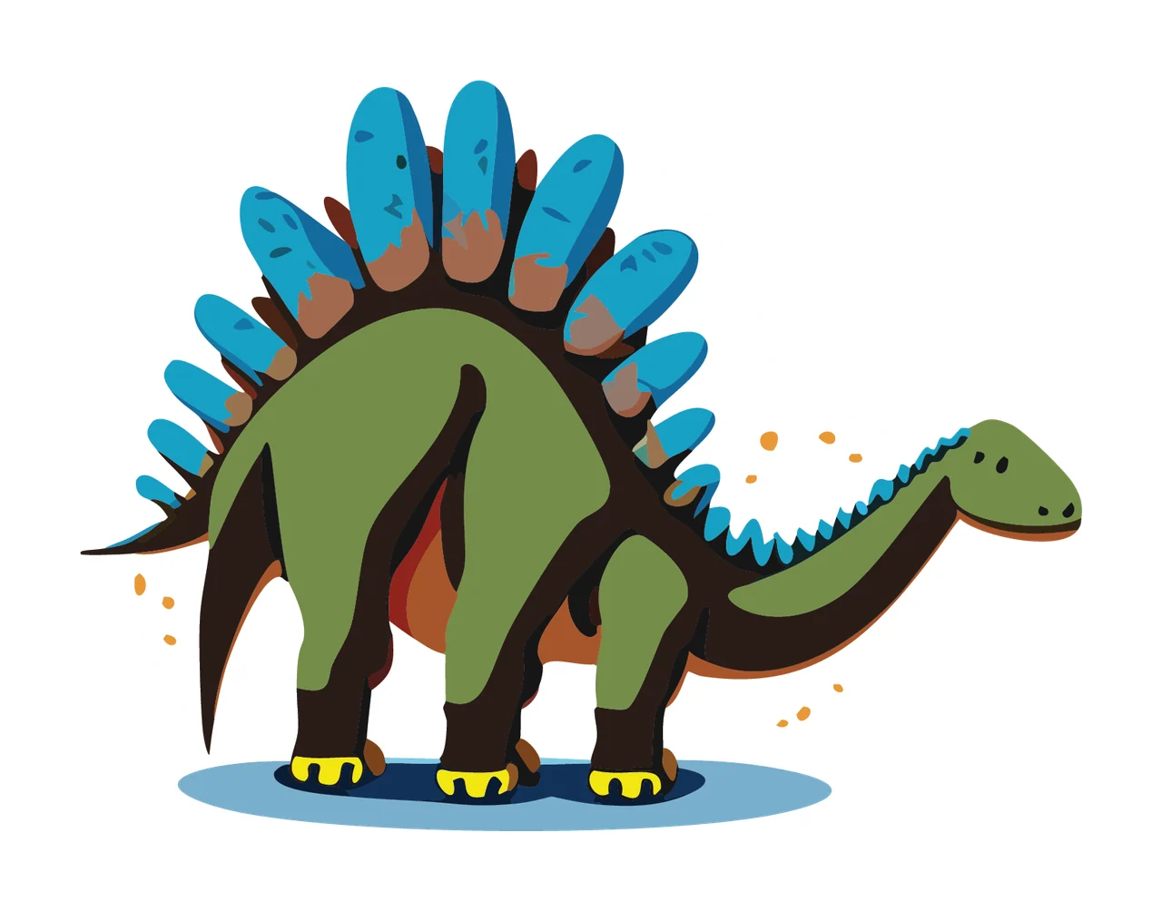 Dinosaur Stegosaurus Silhouette With Plated Back standing dorsal
