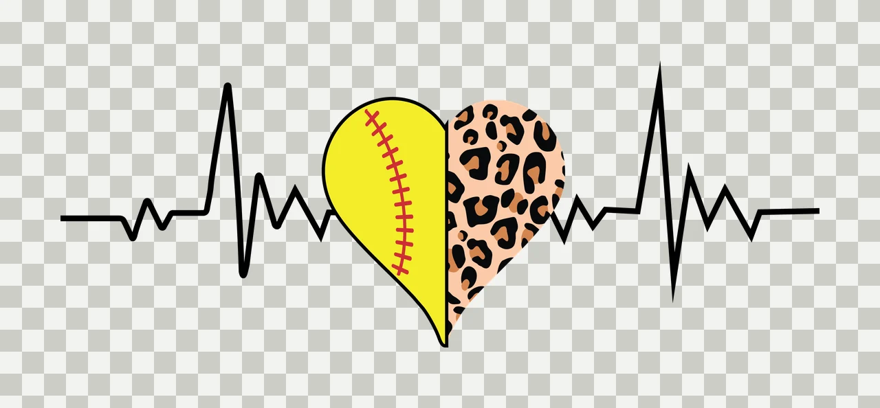 Heart Heartbeat Line With Patterned Shape linear black white transparency and detail preview thumbnail