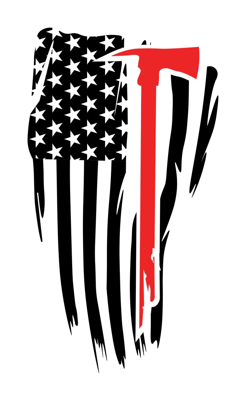 Flag Usa With Axe Silhouette National and Combining objects