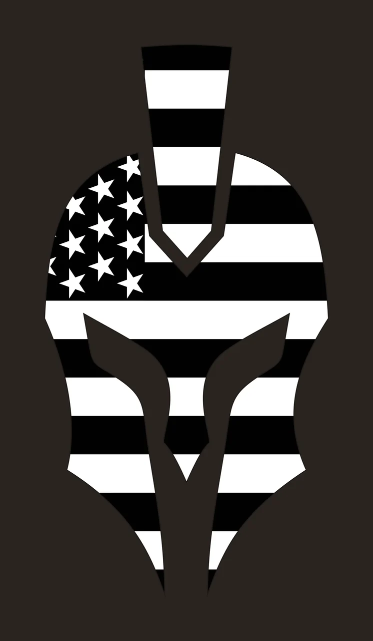 Warrior Flag Spartan Helmet Silhouette Featuring United States contrast preview thumbnail