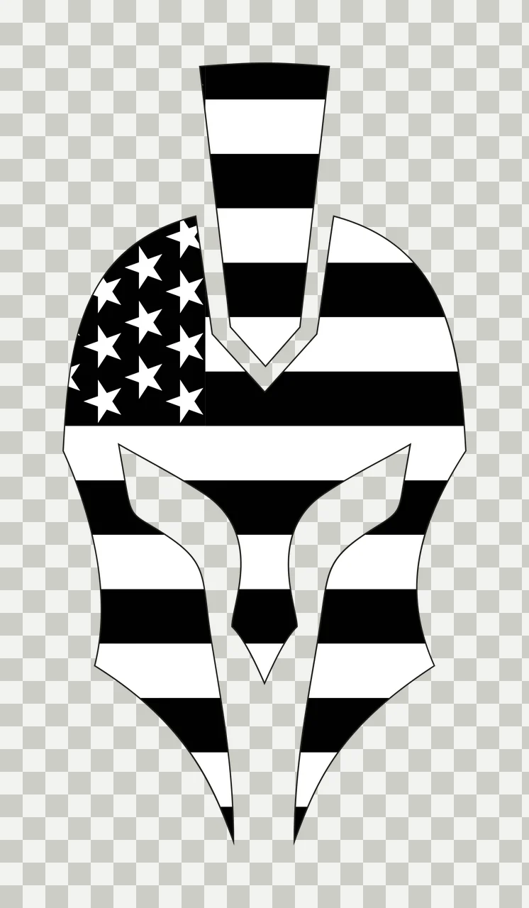 Warrior Flag Spartan Helmet Silhouette Featuring United States transparency and detail preview thumbnail
