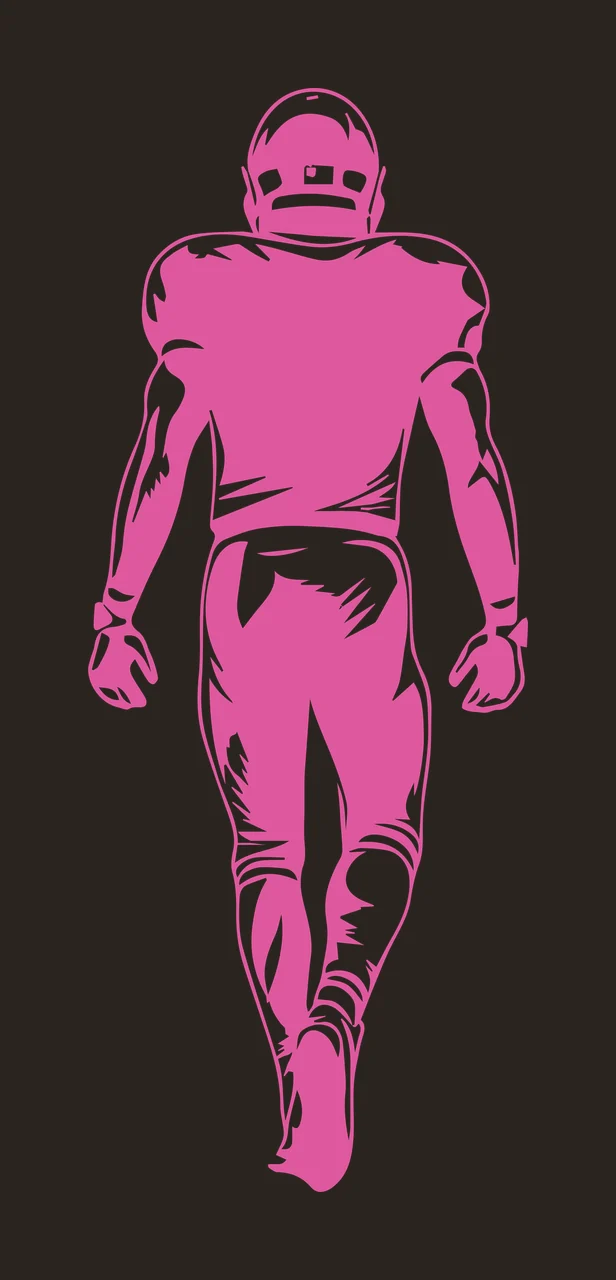 Football Standing Player In Back View helmet uniform graphic contrast preview thumbnail