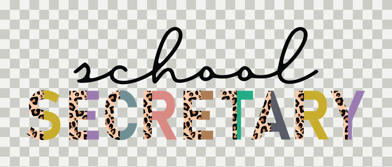 School Secretary Black Text Design typographic white typography transparency and detail preview thumbnail