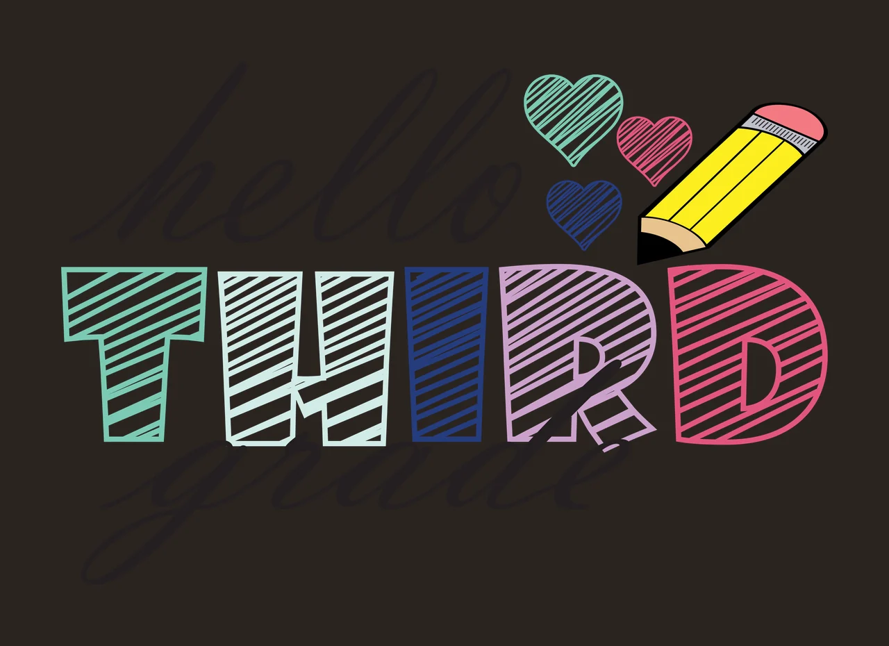 Hello Third Grade Script Pencil Art lettering drawing heart contrast preview thumbnail