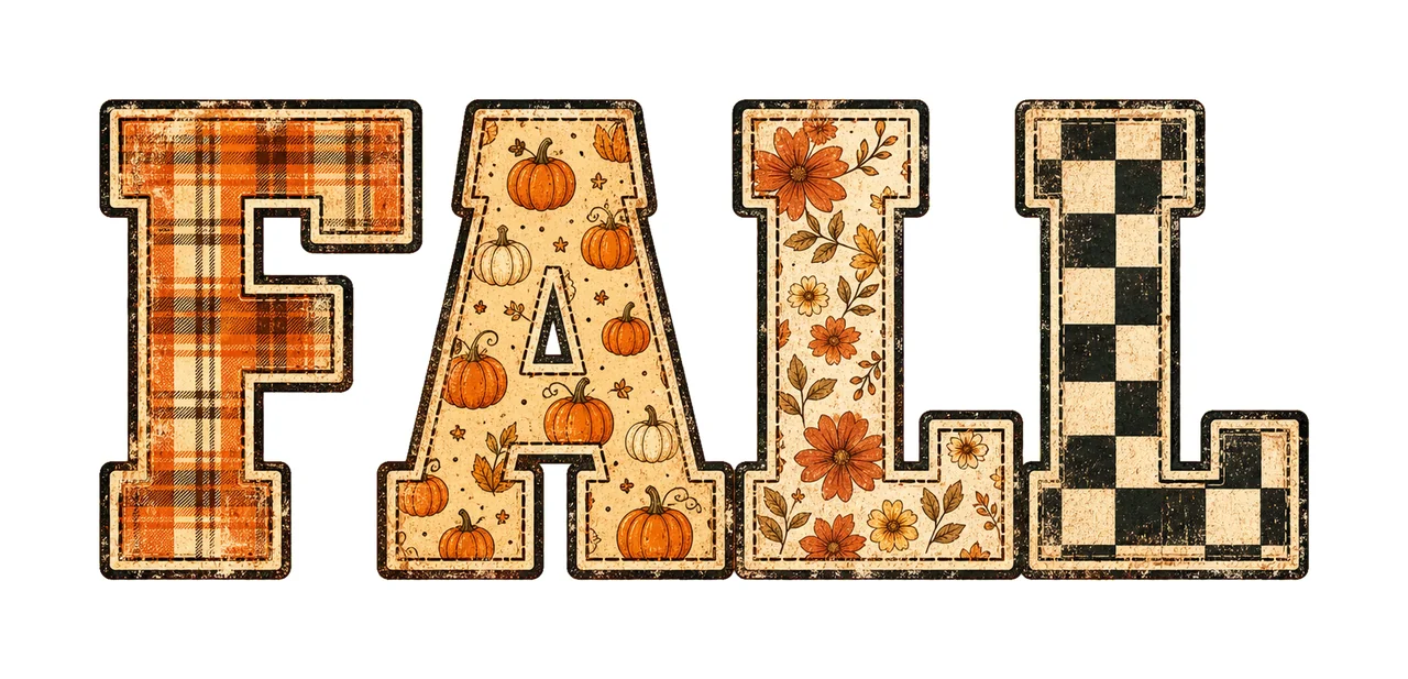 Fall Design Distressed Autumn varsity fall Variation D