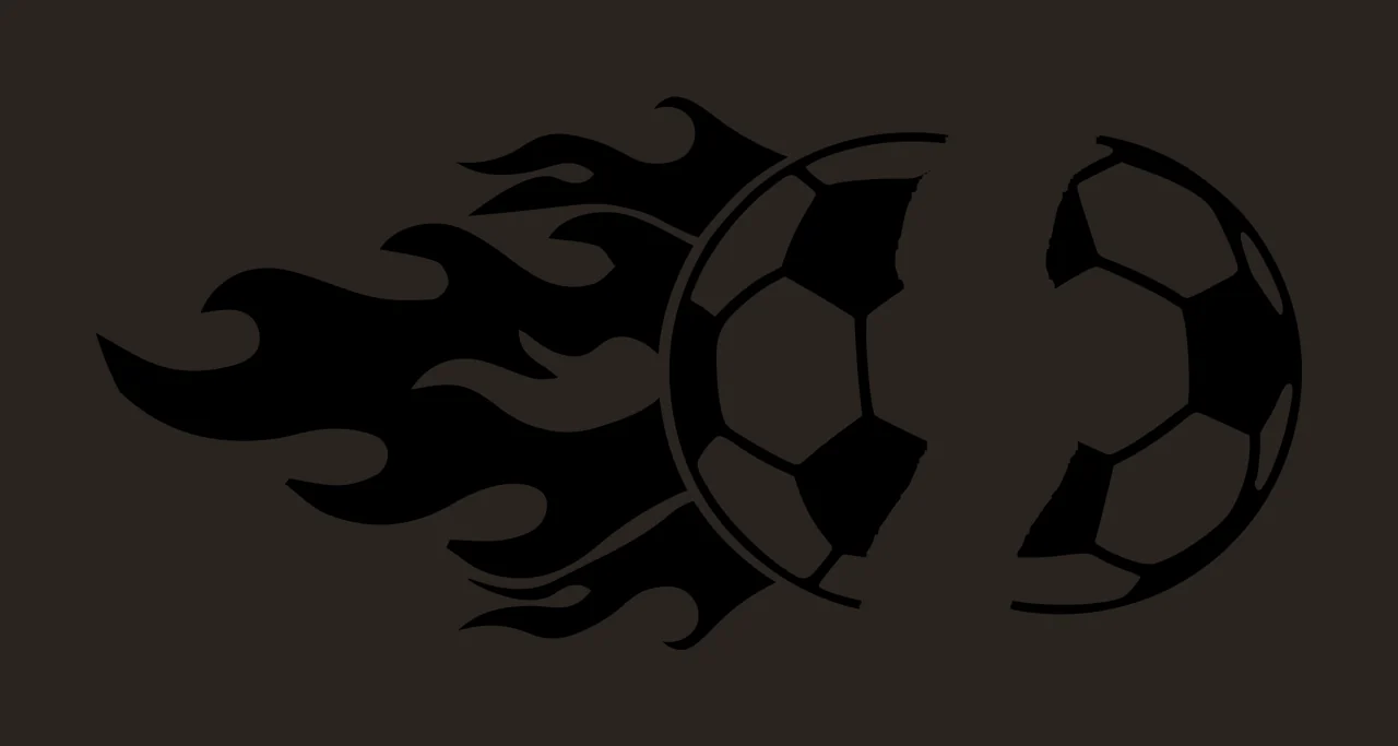 Soccer Black Flame Trail Ball Graphic moving fire flames white contrast preview thumbnail