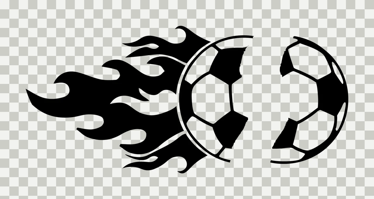 Soccer Black Flame Trail Ball Graphic moving fire flames white transparency and detail preview thumbnail