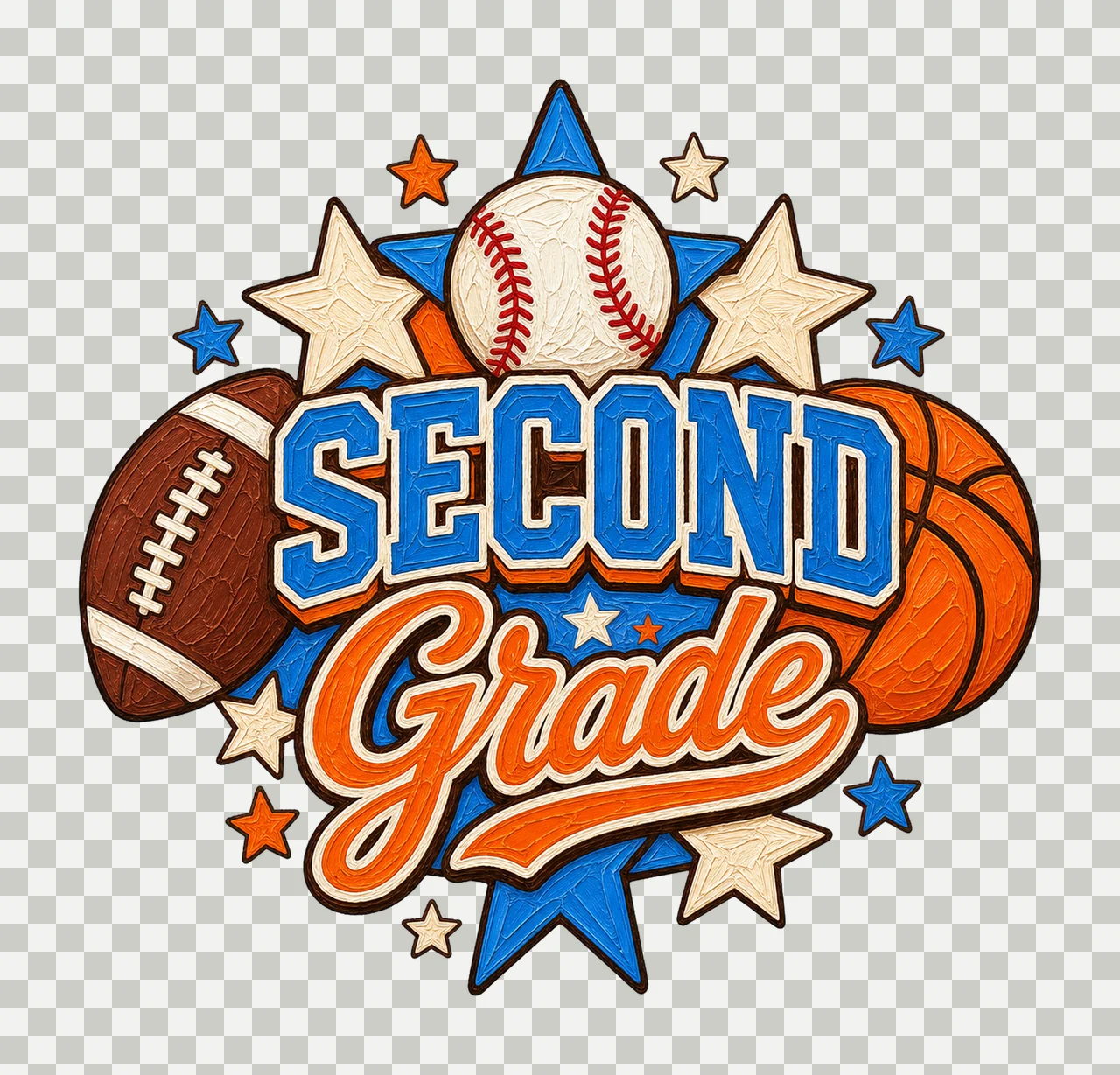 Sports Back To School Grade Football Basketball Variation F transparency and detail preview thumbnail