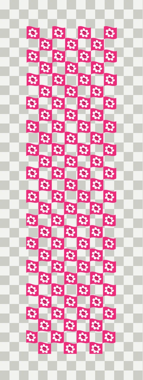 Checkered Column Of Floral Flags pattern flowers black white transparency and detail preview thumbnail