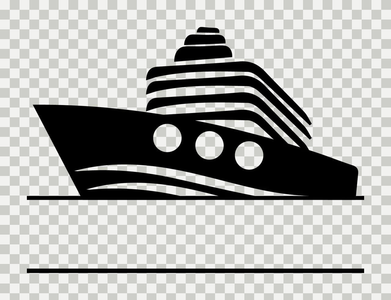 Cruise Ship Floating With Travel And Black transparency and detail preview thumbnail