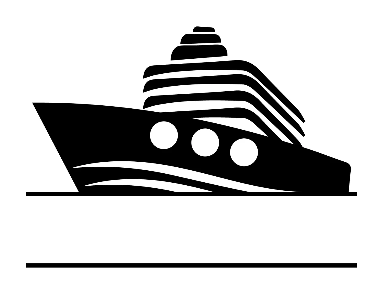 Cruise Ship Floating With Travel And Black