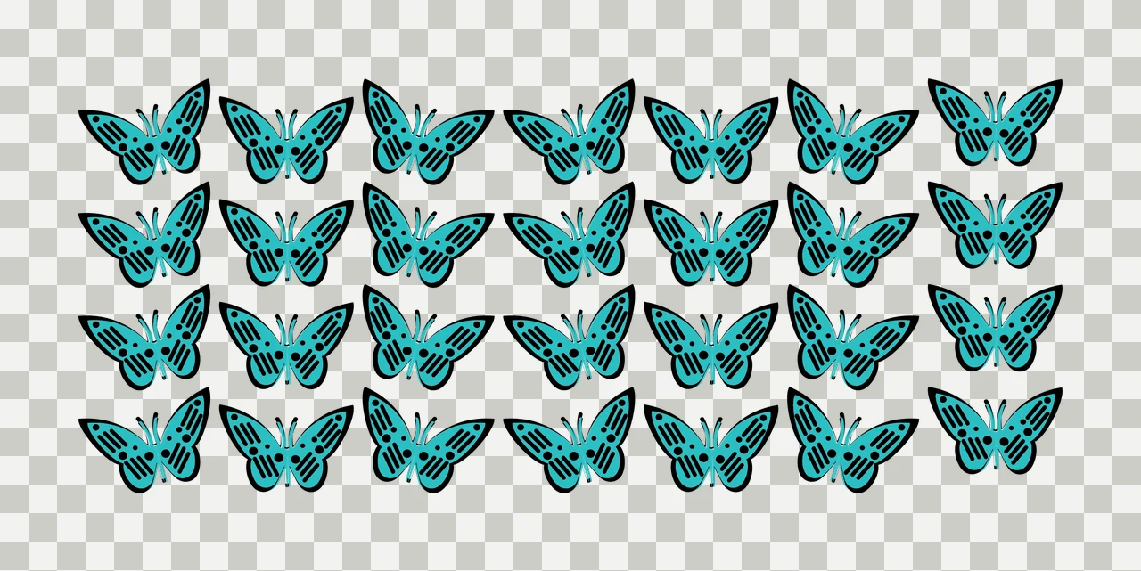 Can Glass Wrap Black Butterfly Silhouettes Repeating Grid Silhouette transparency and detail preview thumbnail