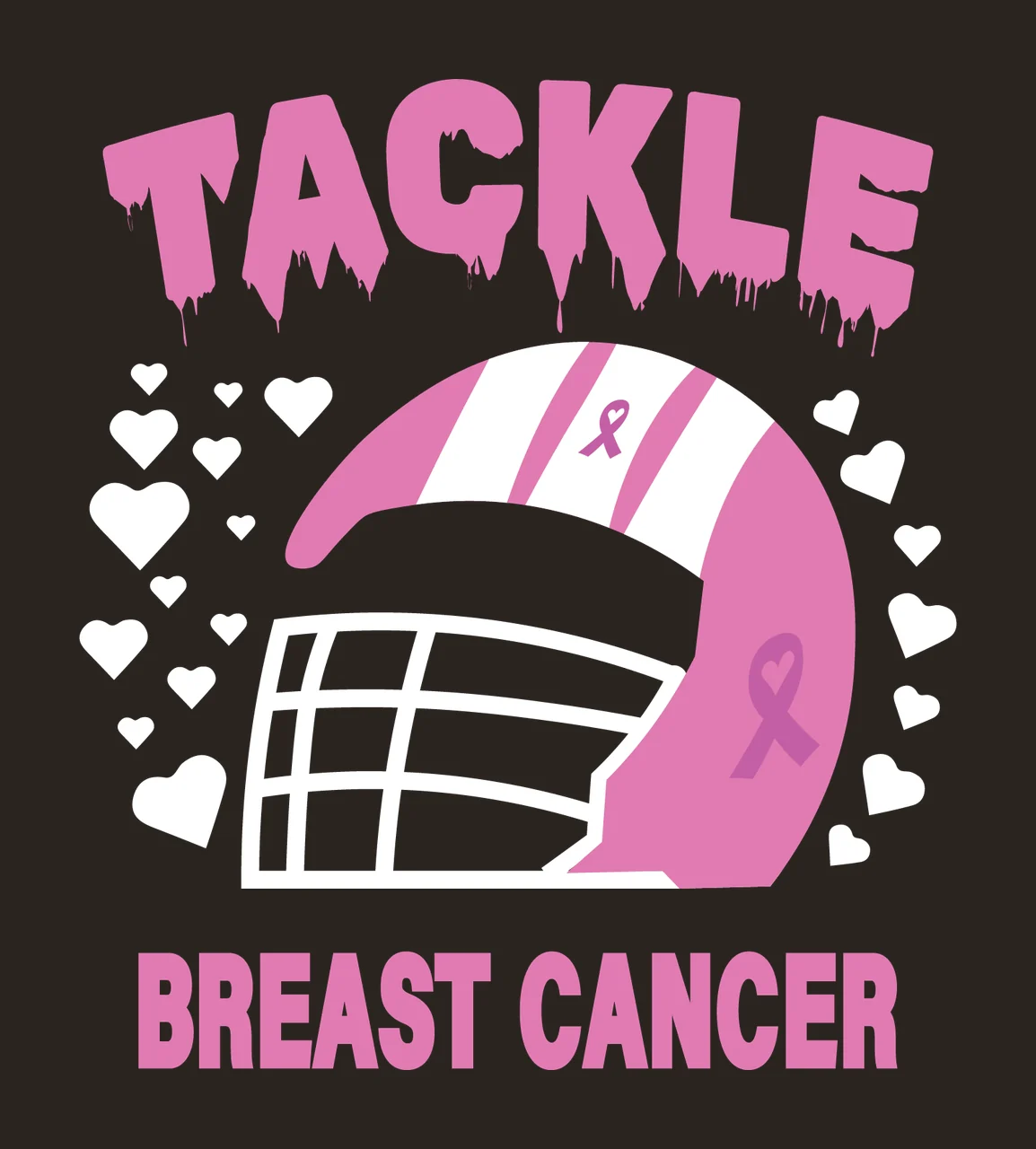 Tackle Breast Cancer Helmet With Typography And Text contrast preview thumbnail