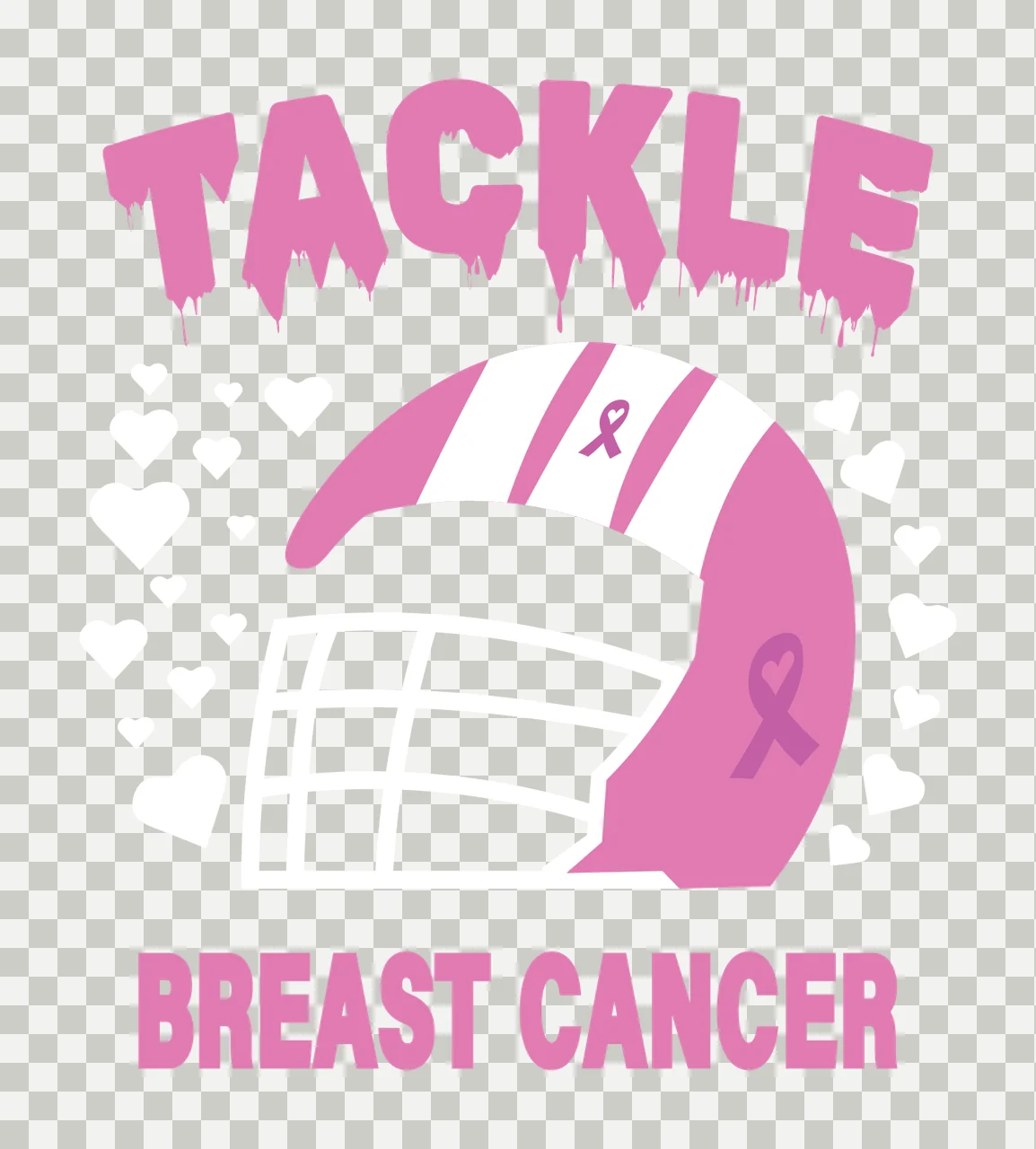 Tackle Breast Cancer Helmet With Typography And Text transparency and detail preview thumbnail