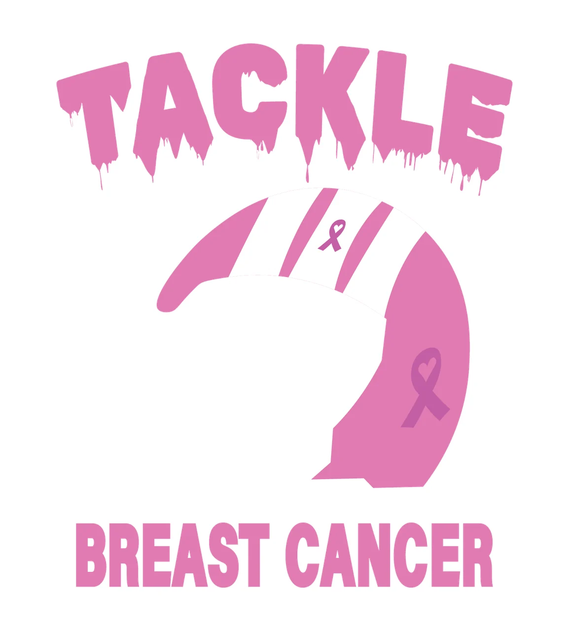Tackle Breast Cancer Helmet With Typography And Text