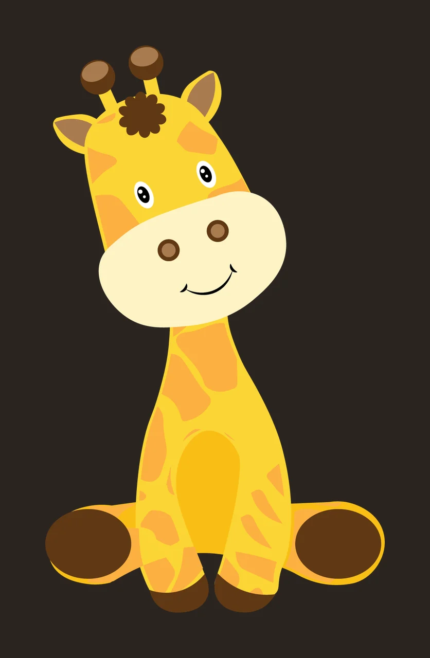 Animal Seated Giraffe Silhouette Icon sitting horns ears black contrast preview thumbnail