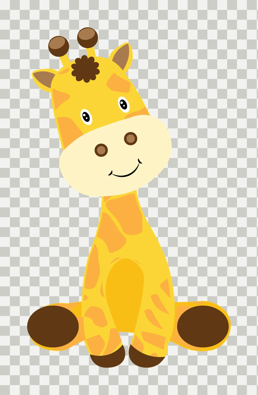 Animal Seated Giraffe Silhouette Icon sitting horns ears black transparency and detail preview thumbnail