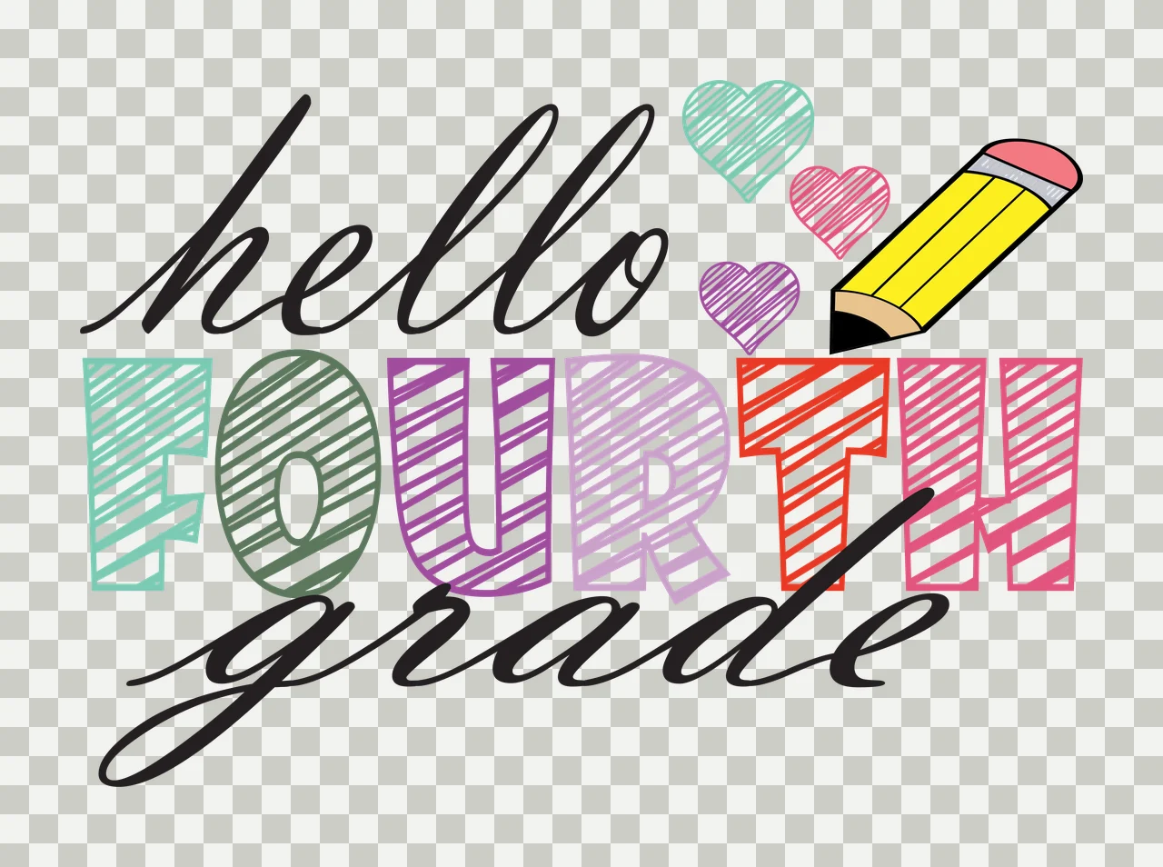 Grade Hello White Hello Fourth Grade Lettering writing heart transparency and detail preview thumbnail