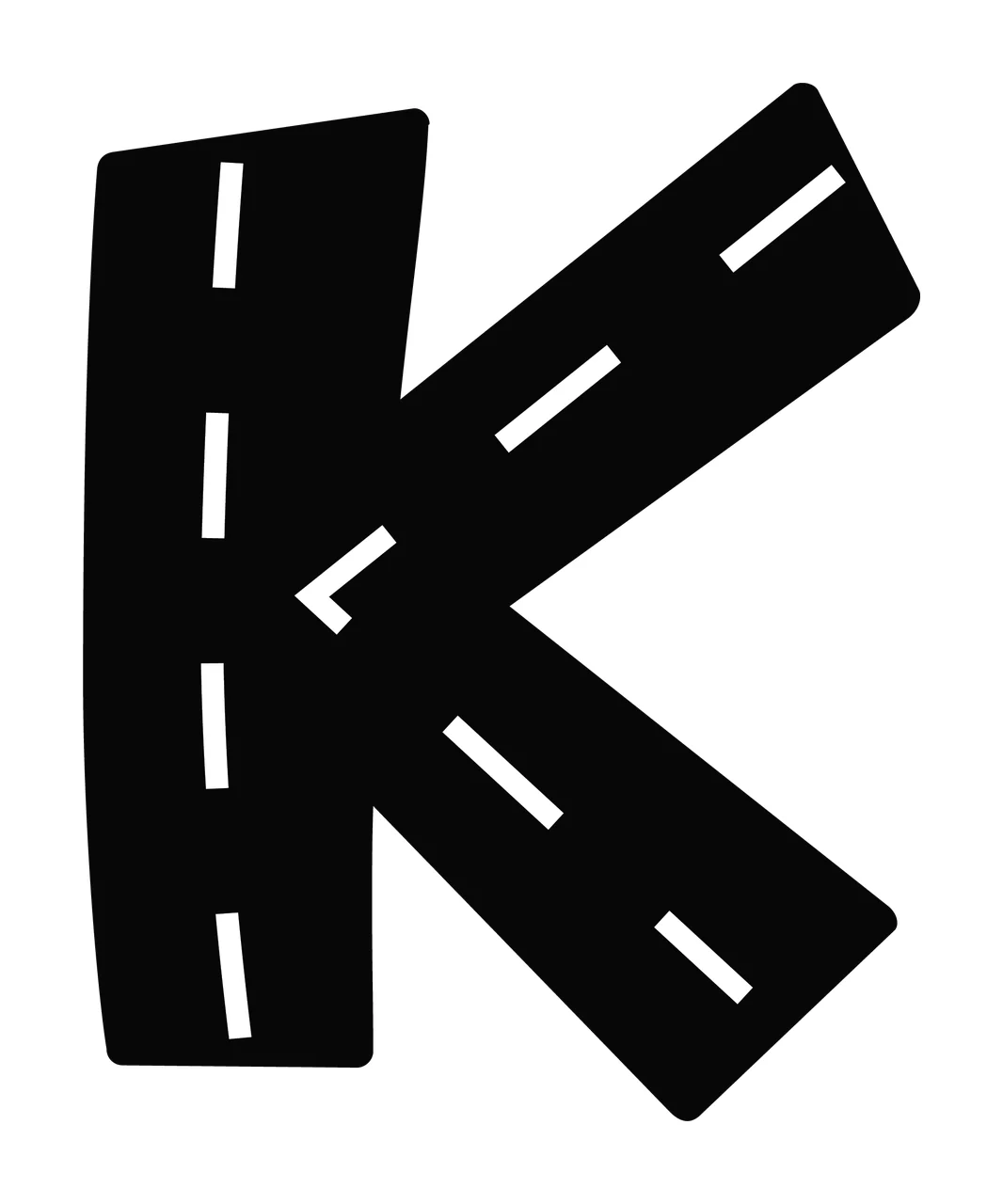 Can Glass Wrap K Letter Asphalt Textured