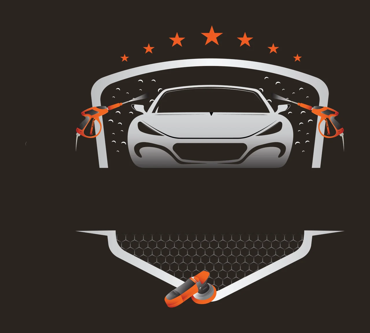 Black Silhouette Of A Car Being Washed washing spray nozzles contrast preview thumbnail