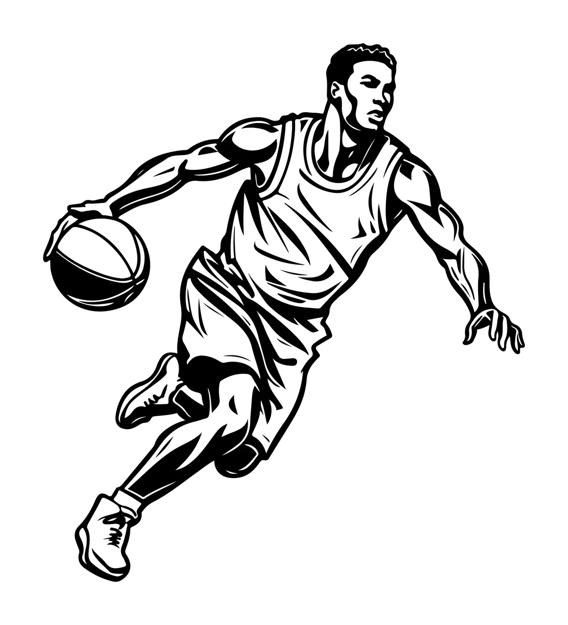 Ball Basketball Player Dribbling athlete uniform silhouette