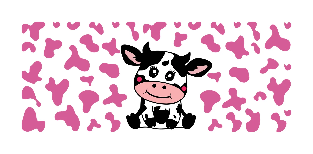 Cow Can Glass Wrap Small Silhouette With Spots sitting spot
