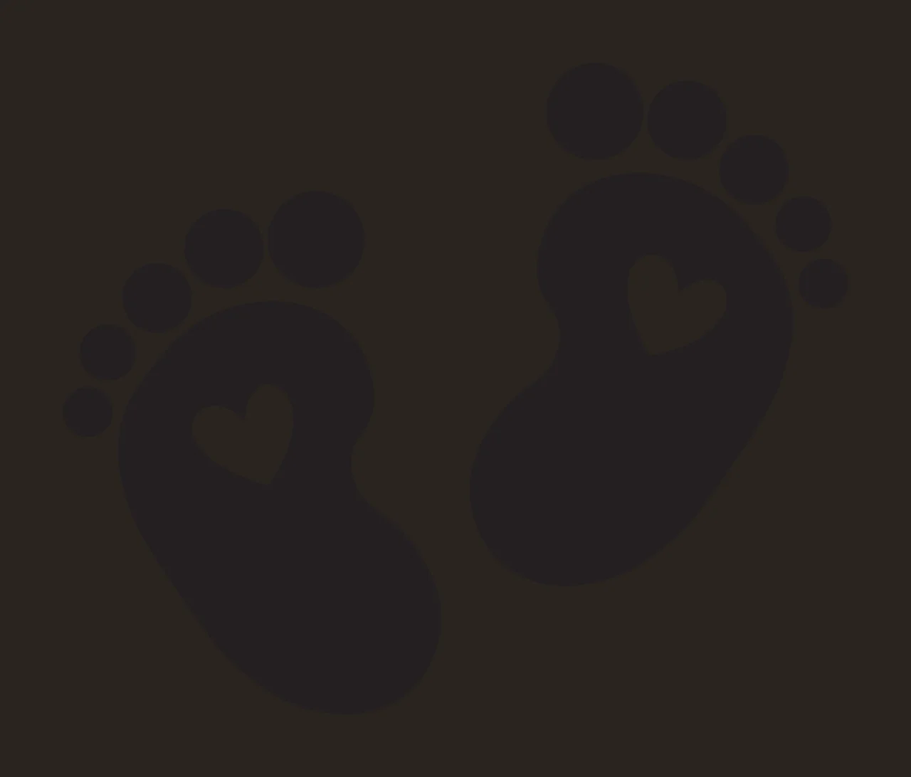 Feet Baby With Heart Cutouts mark footprints hearts silhouette graphic contrast preview thumbnail