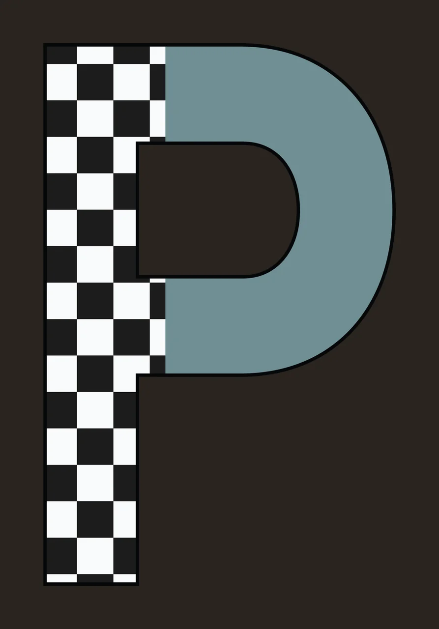 Can Glass Wrap P Letter With Checkered Side contrast preview thumbnail