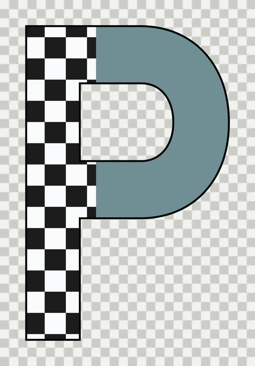 Can Glass Wrap P Letter With Checkered Side transparency and detail preview thumbnail