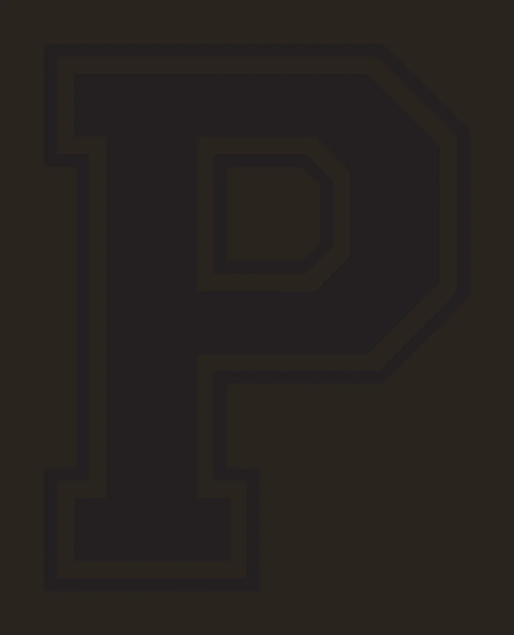 P Letter Design with block outline, inner border and outer outline in black and white contrast preview thumbnail