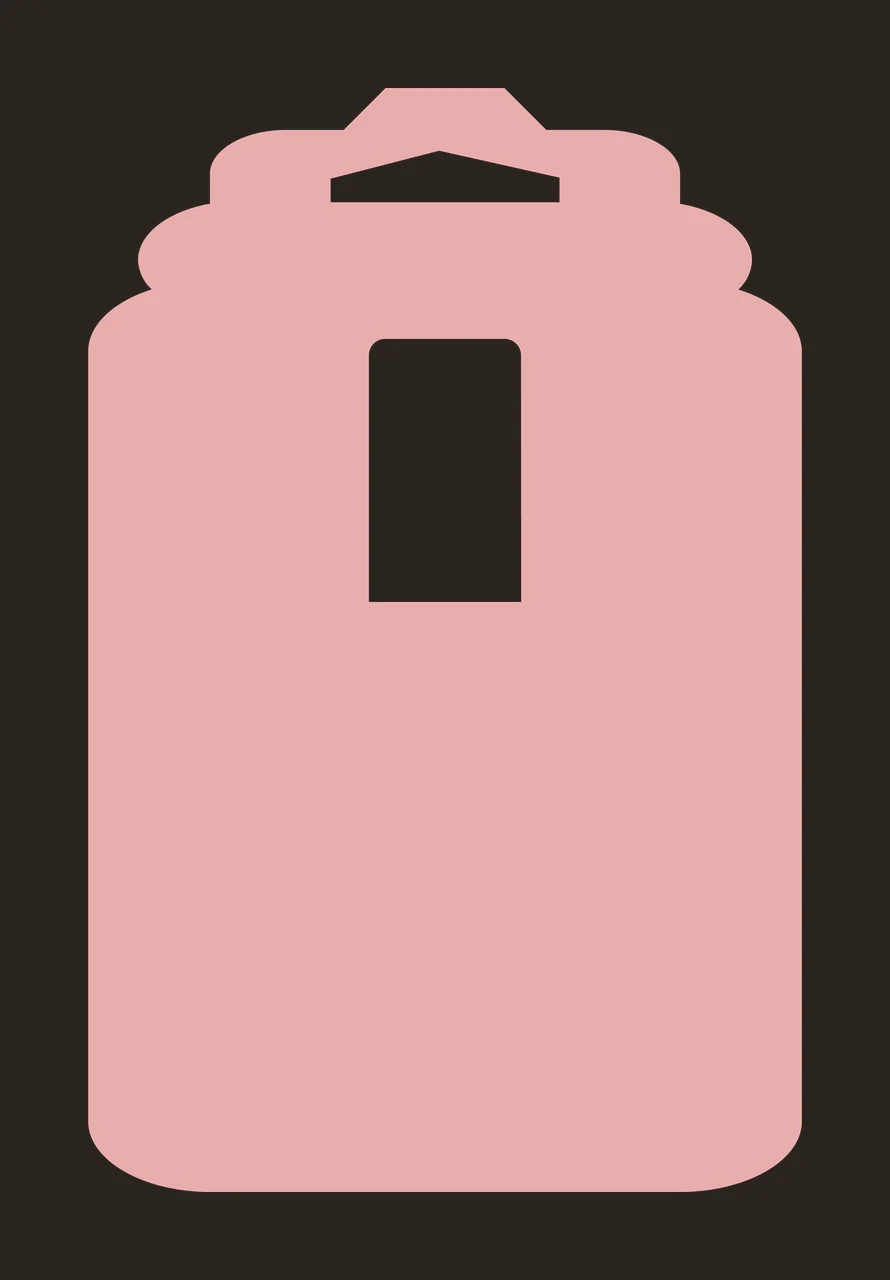 Light pink tag template with tag silhouette, hanging slot cutout, vertical rectangular cutout and rounded corners in dusty rose and white contrast preview thumbnail