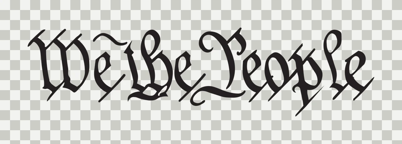 We The People Calligraphy Text written letters black white transparency and detail preview thumbnail