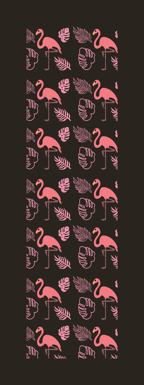 Flamingo And Tropical Leaves Patterned Graphic standing silhouette contrast preview thumbnail