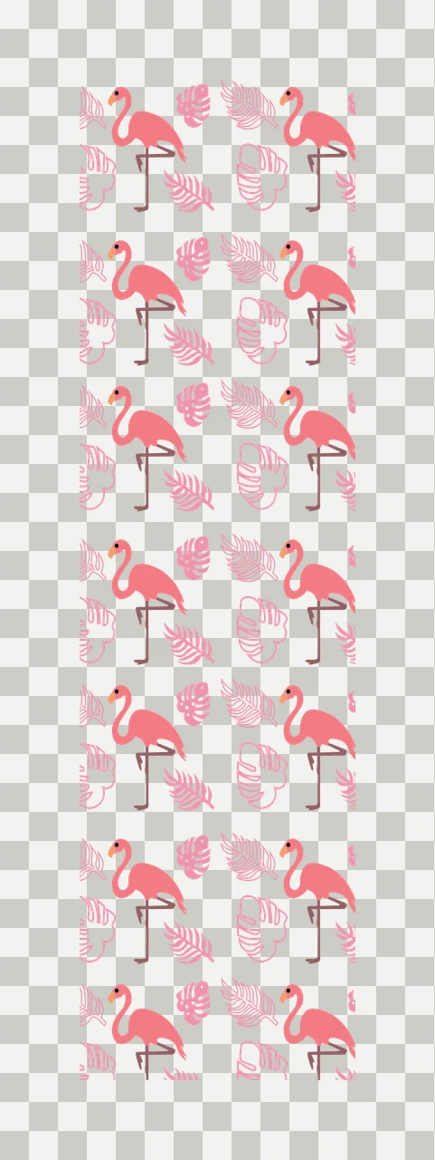 Flamingo And Tropical Leaves Patterned Graphic standing silhouette transparency and detail preview thumbnail
