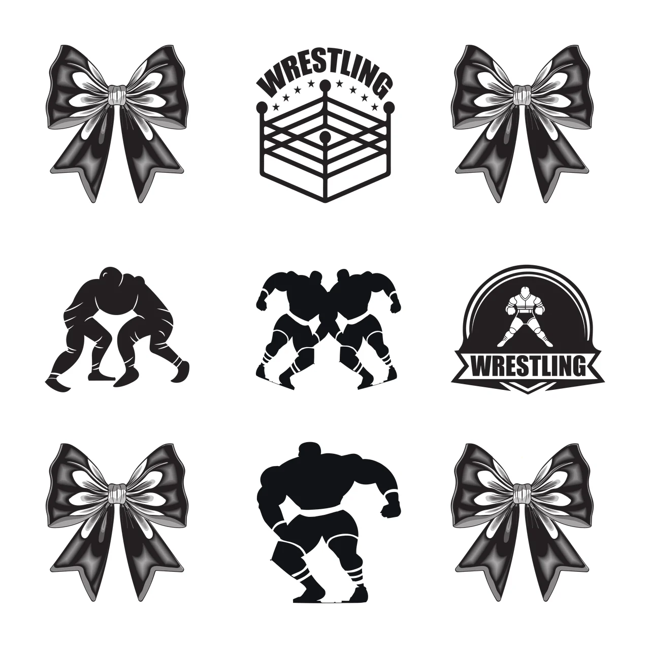 Wrestling Bow Sports Motif Collection motifs and bows Arrange