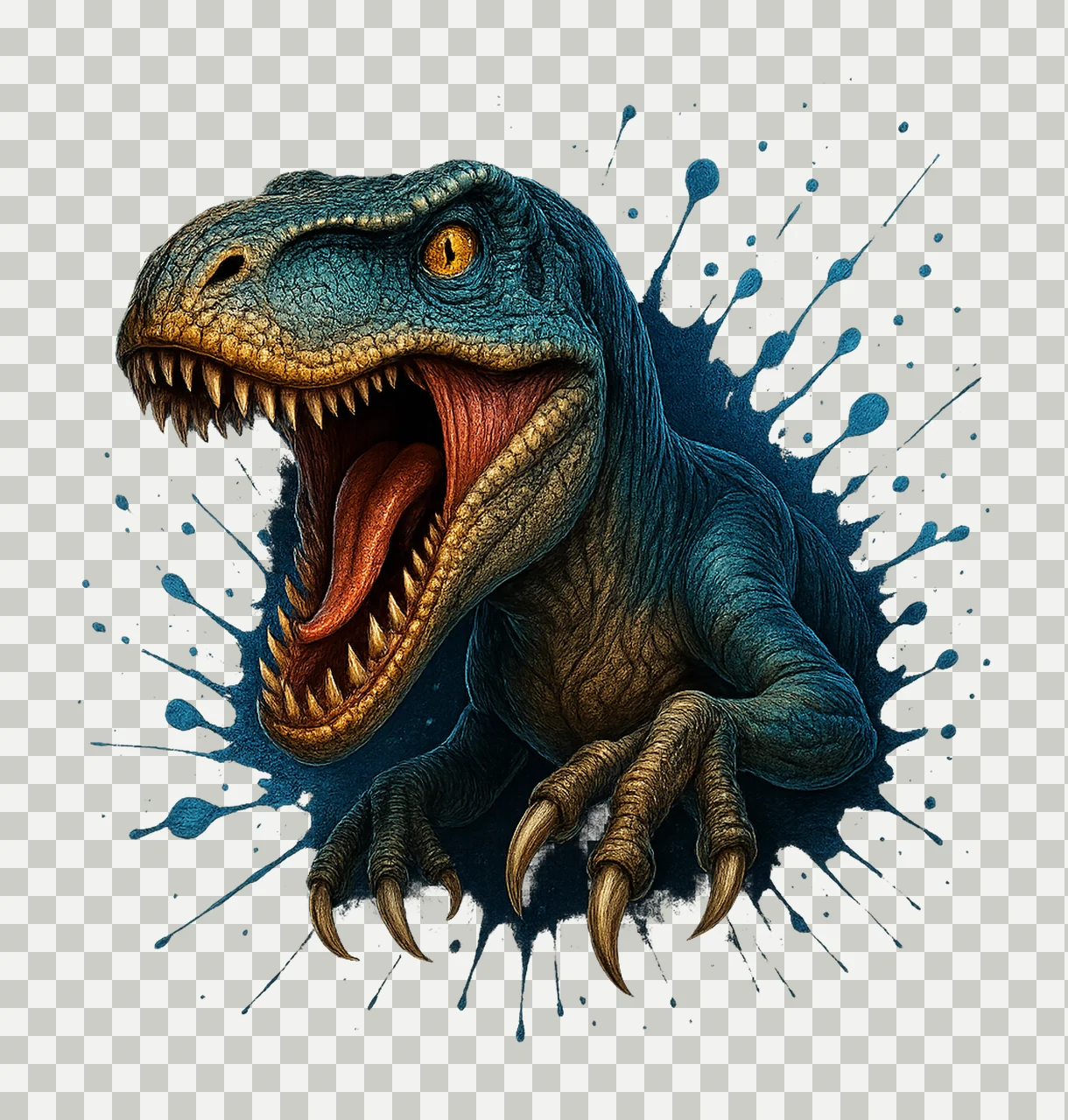 Dinosaur Blue Sublimation Rex Design for Shirts Dinosaur transparency and detail preview thumbnail