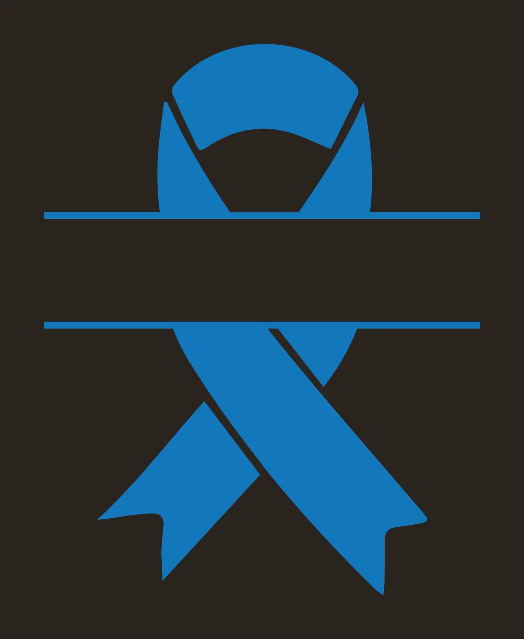 Ribbon Awareness Bisected With Banner And Empty contrast preview thumbnail