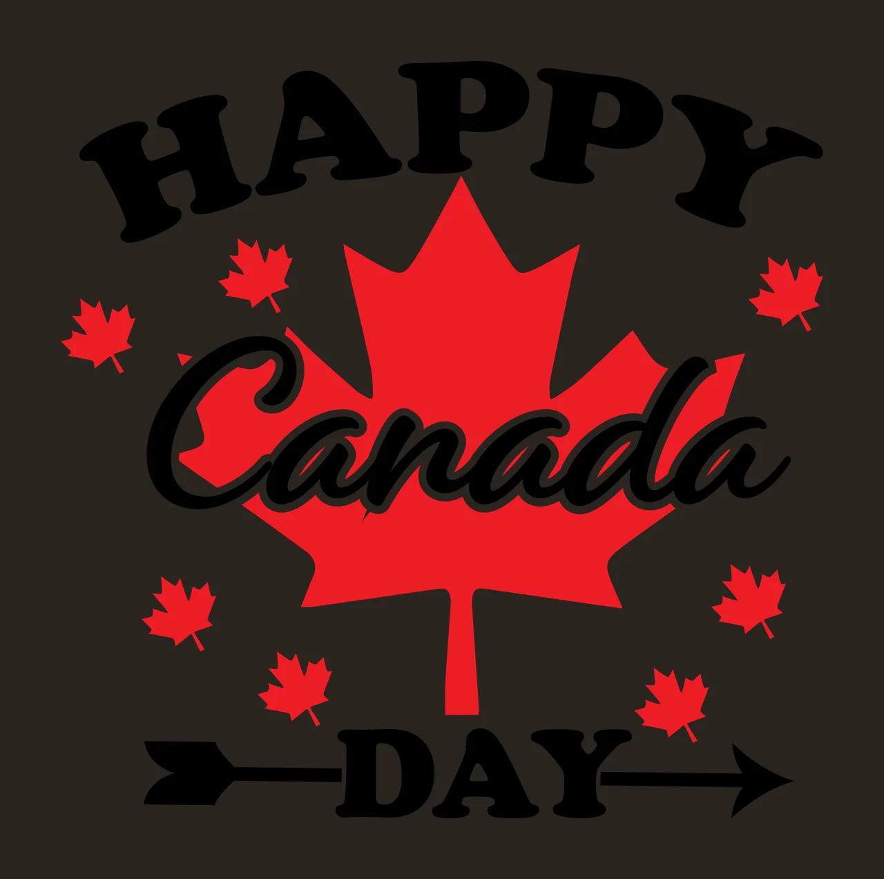 Canada Maple Leaf Graphic celebratory arrow leaves black white contrast preview thumbnail