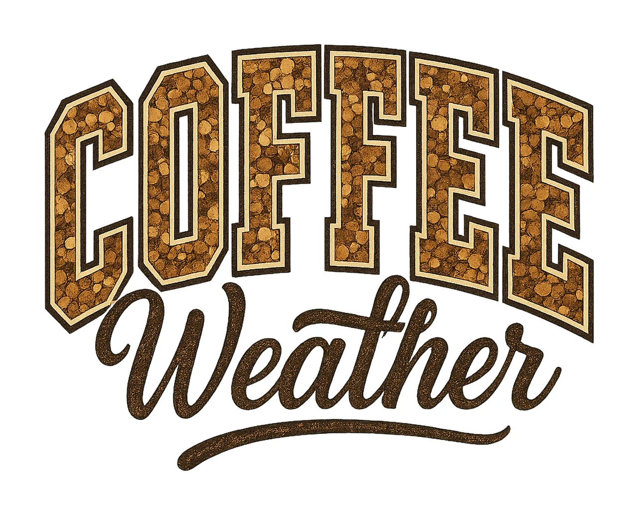 Retro coffee weather glitter coffee sublimation shirt design
