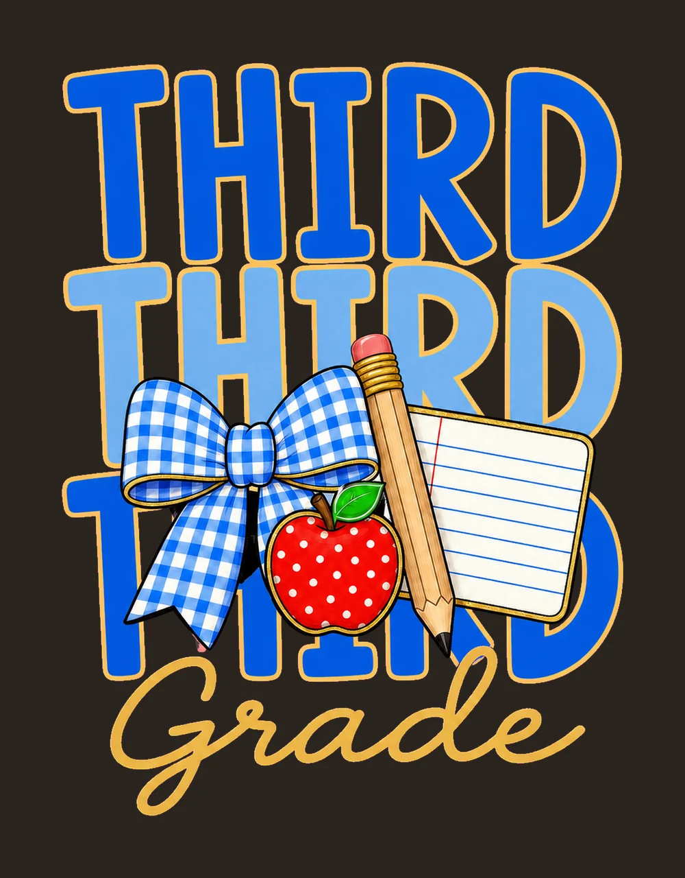 Preppy Teacher Blue Gingham Grade Series Variation B contrast preview thumbnail