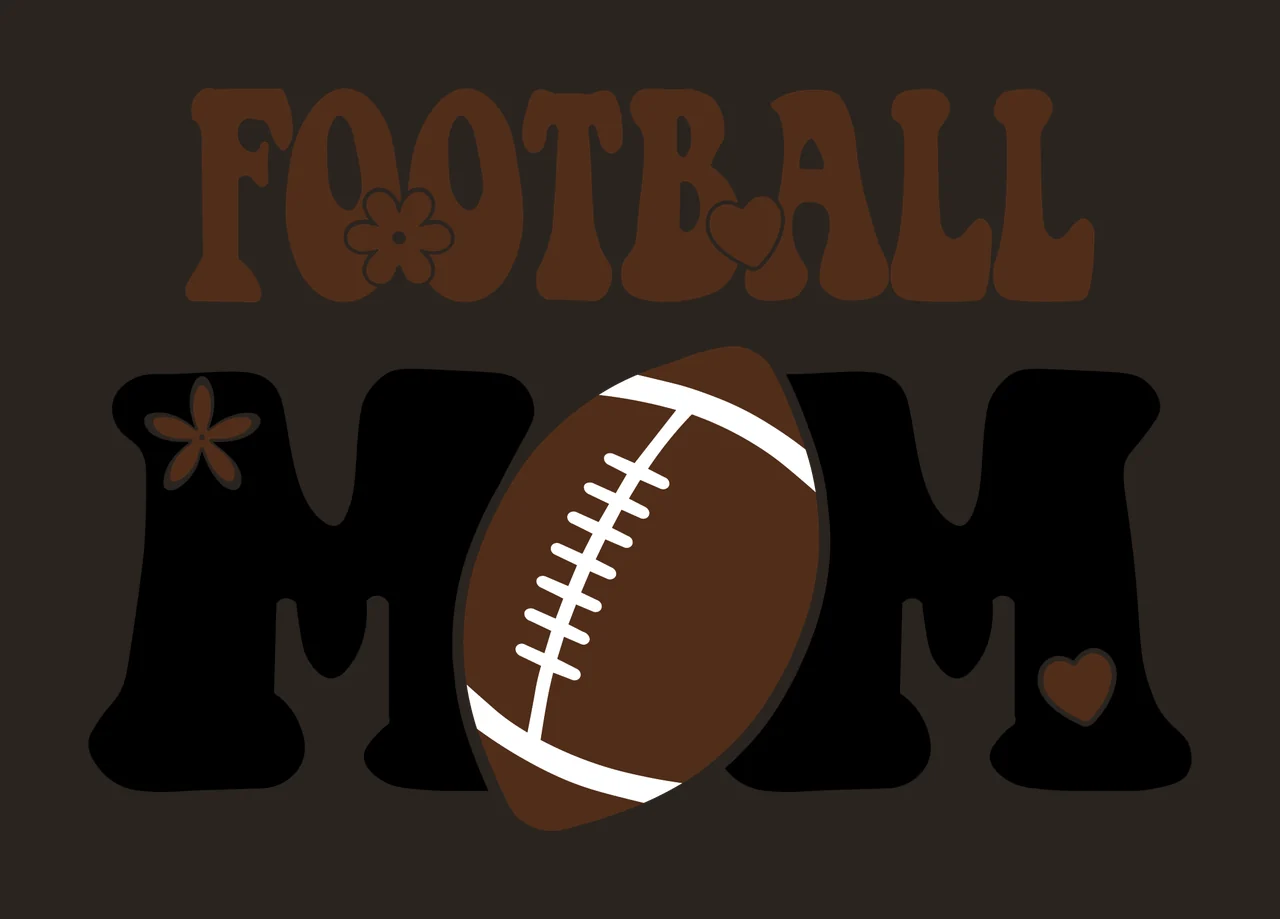 Football Mom Text With Ball Icon design Decorate flower heart contrast preview thumbnail