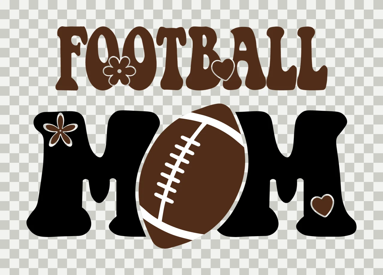 Football Mom Text With Ball Icon design Decorate flower heart transparency and detail preview thumbnail