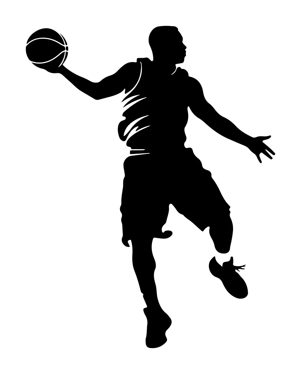 Can Glass Wrap Basketball Player Leaping With Silhouette