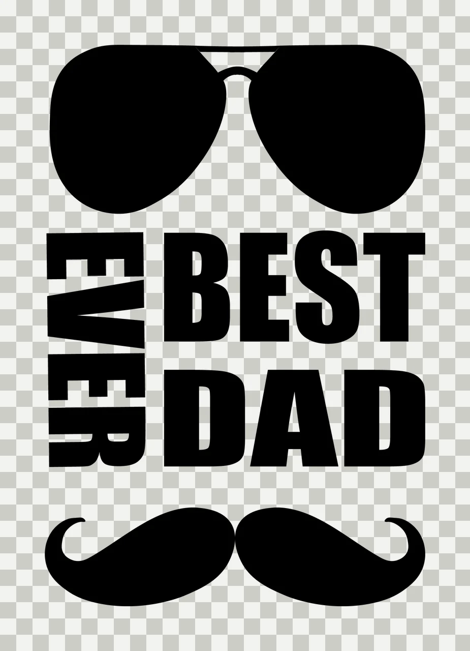 Best Dad Ever Sunglasses Mustache Text transparency and detail preview thumbnail