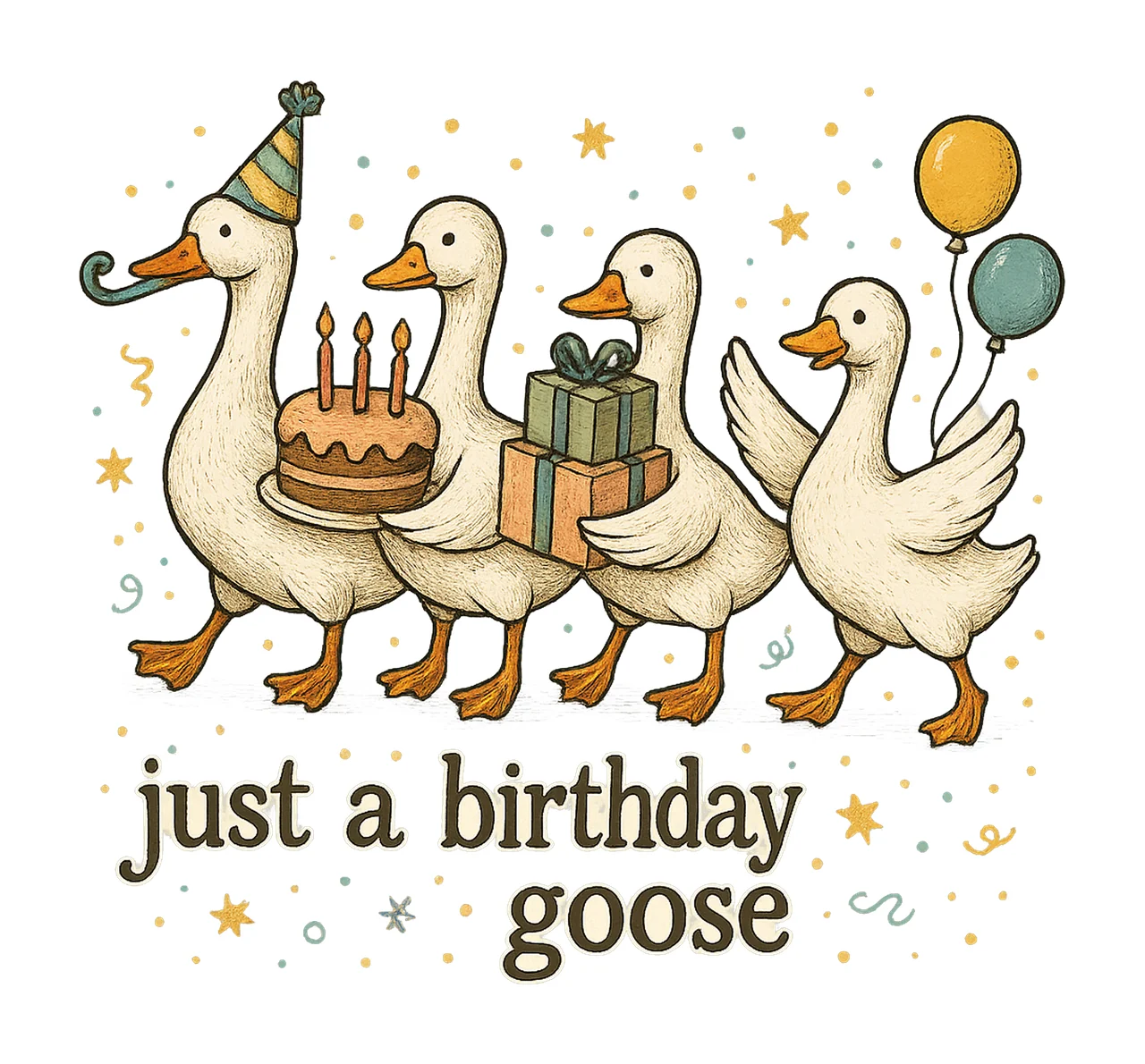 Birthday Goose Funny Goose Sublimation Cute Party Animal
