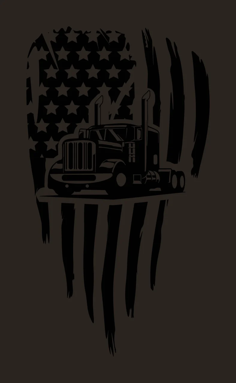 Truck Flag Silhouette With Backdrop display stars stripes distressed contrast preview thumbnail
