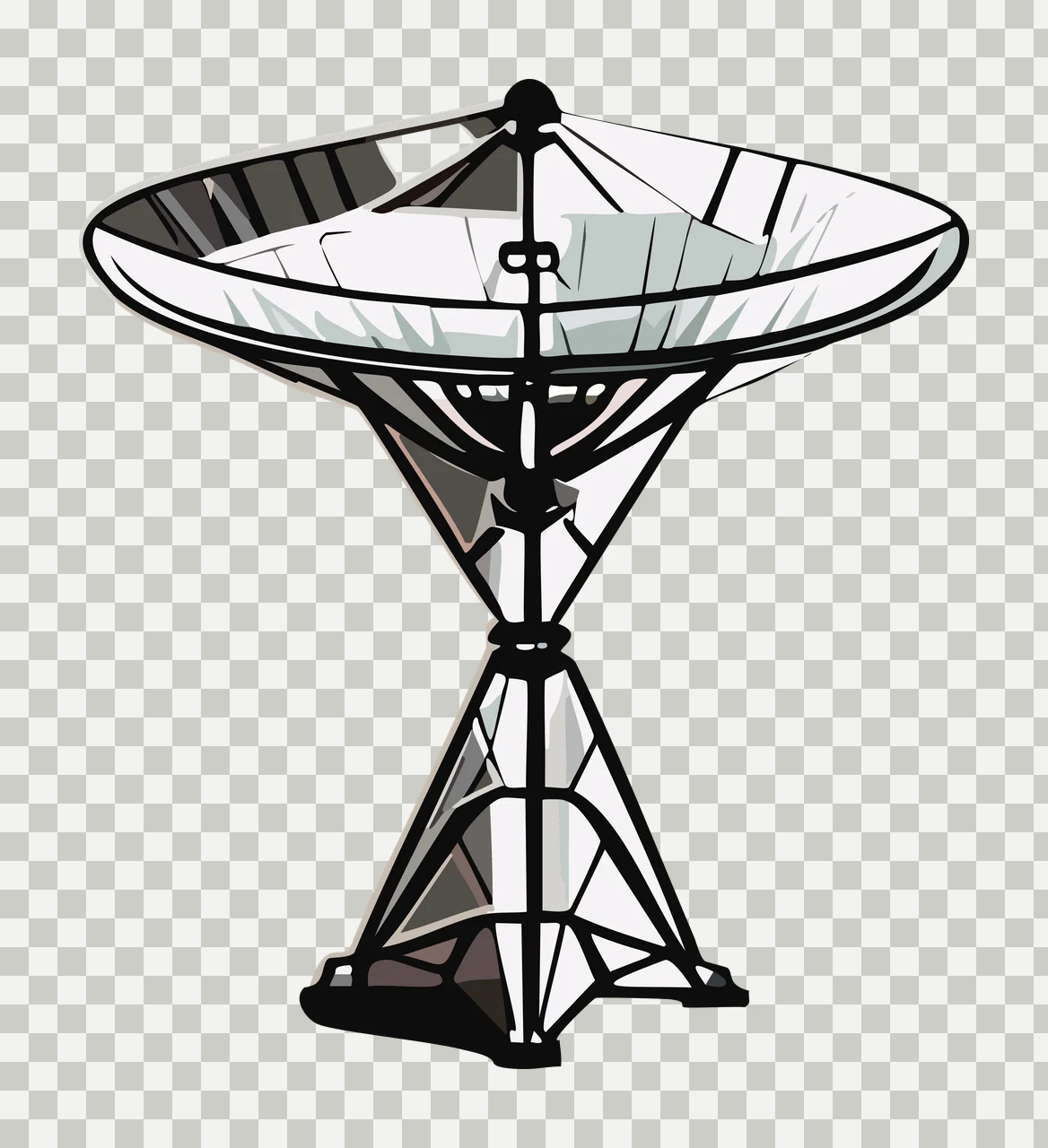 Satellite Dish Communication Array Silhouette transmitting transparency and detail preview thumbnail